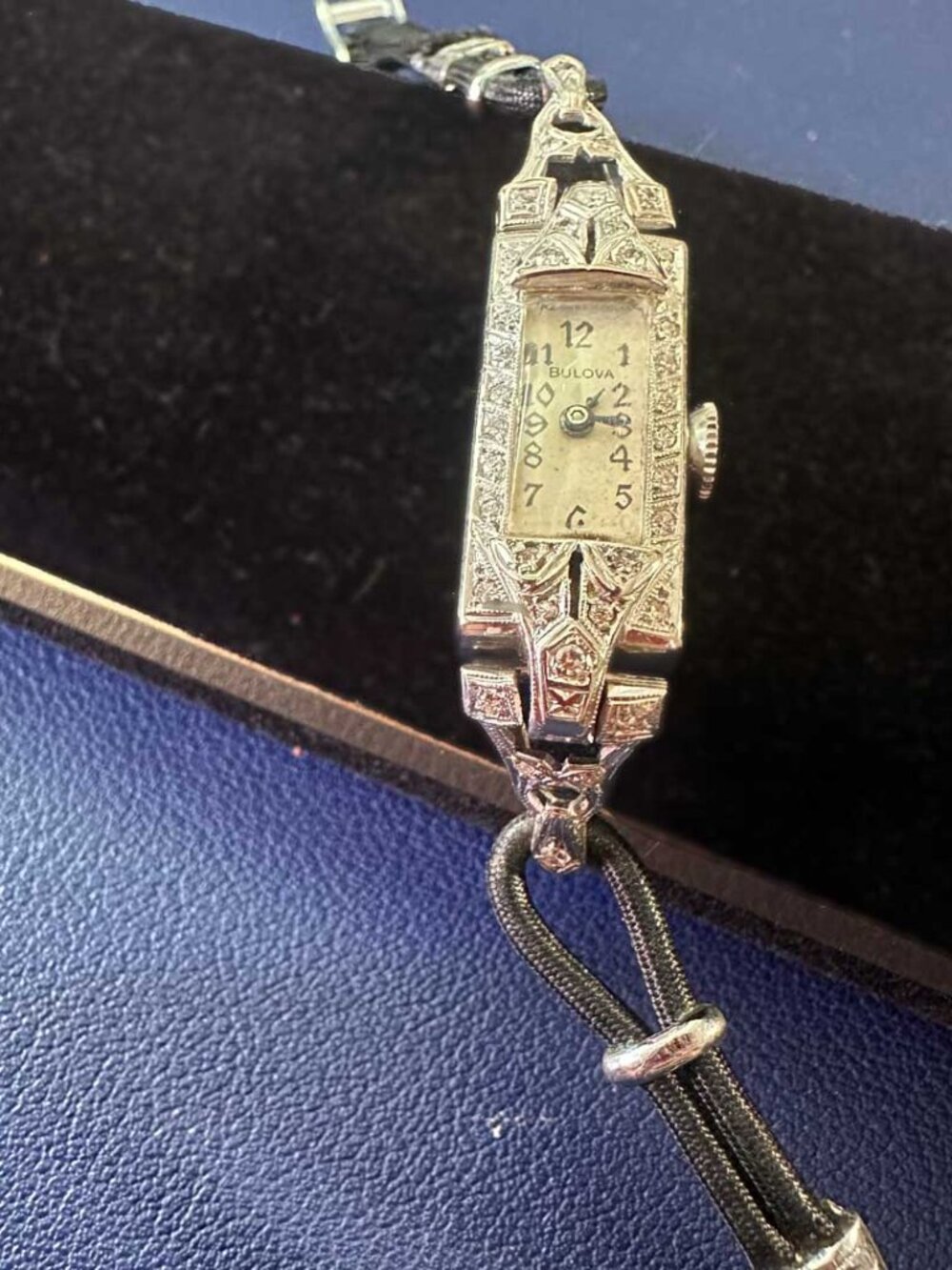 *WORKING* Authentic Diamond & 14K Solid Gold Bulova Art Deco Cocktail Watch